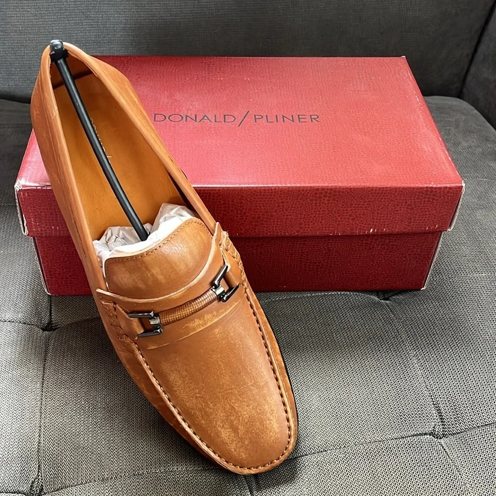 🇪🇸🥑NIB Donald Pliner Imari Horsebit Leather Moccasin Loafers 13 | Luxury Coastal
